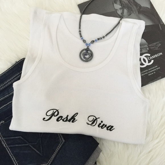 POSH Diva™ Embroidered Tank Top. Price firm. - Picture 1 of 4